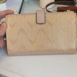 Michael Kors Beige and Gold Patterned Wallet